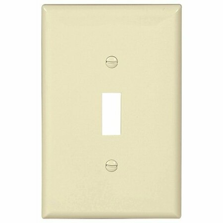 EATON Wiring Devices Wallplate, 4-7/8 in L, 3-1/8 in W, 1 -Gang, Polycarbonate, Light Almond, High-Gloss PJ1LA